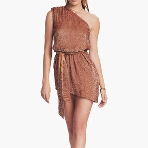 Retrofete Ella one shoulder mini dress size L